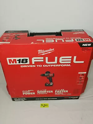 Milwaukee•2804-22•M18 FUEL 18V 1/2  Lithium-Ion Brushless Hammer Drill Set•New! • $268.84