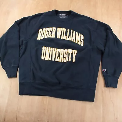 Vtg Y2k CHAMPION Roger Williams University Reverse Weave Sweatshirt MEDIUM • $38