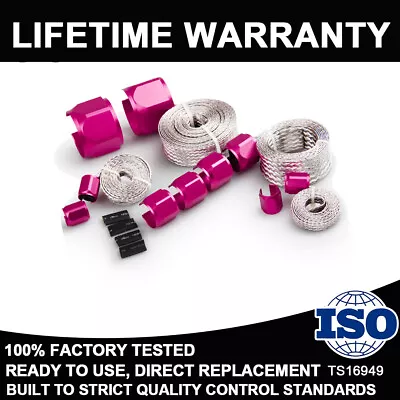 $27.69 • Buy Pink Braided Hose Sleeving Kit W/ Radiator Vacuum, Heater And Fuel Line Hose NEW