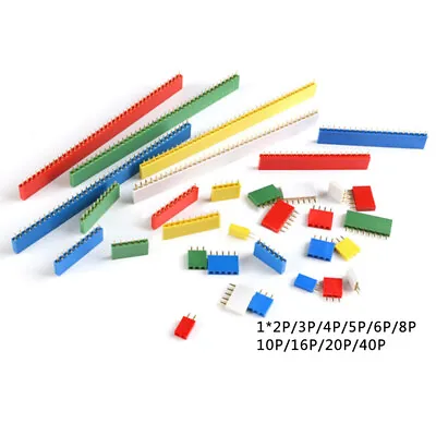 2.54mm Pitch Single Row Female Header Socket Connector 1x2Pin To 40Pin 6 Colors • $6.26