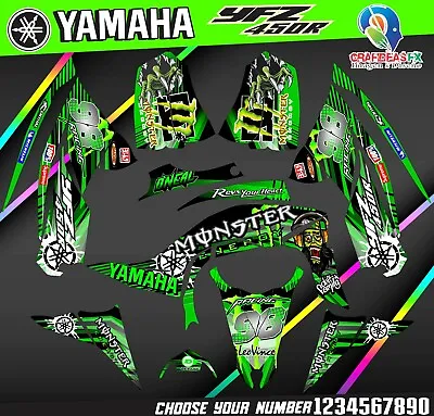 2014 2017 To 2024 Yamaha YFZ 450R Graphics Decal Kit Full Stickers Atv Yfz 450r  • $140