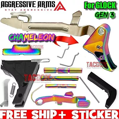 AGGRESSIVE ARMS USA RAINBOW Trigger CHAMELEON LOWER PARTS KIT GEN 3 GL0CK 17 19 • $125