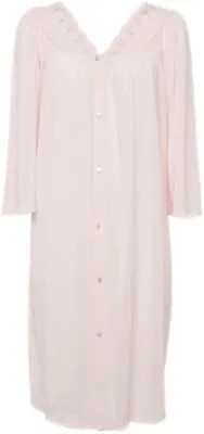Miss Elaine Essentials Short Button Front Tricot Robe NWT Size L Pink • $22