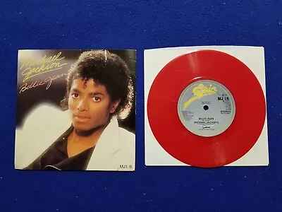 Michael Jackson BILLIE JEAN 7  RARE Red Vinyl 45 Rpm  MJ 1/6  1979  U.K. Import • $27