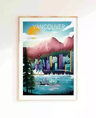 Vancouver Skyline Wall Art Poster Premium Quality Choose Your Size • $14.73