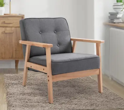 Vintage Style Danish Armchair Mid Century Chair Retro Fabric Sofa Modern Seat • £88.80