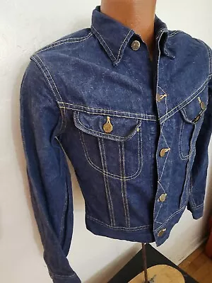 Vintage Lee 109-jy Denim Jean Jacket Sz 16 Youth Small Sanforized Usa 60s 70s • $46.96