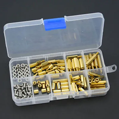 120Pcs M3 Male Female Brass Standoff Spacer PCB Board Hex Screws Nut Assortment • $9.99