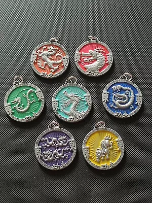 Jackie Chan Adventures Complete Set Of 7 Talismans Amulets Dragons 2004 2005 Rare 2 • £30.96