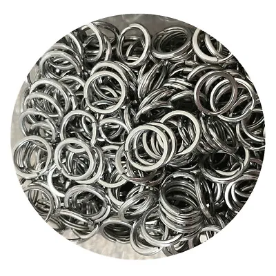 10-1000pcs Stainless Steel Small Key Rings Split Ring 15mm Flat Metal Keychain • $10.89