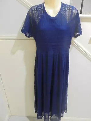 $14.99 • Buy ASOS SIZE UK 14 AUS 12 - 14 Gorgeous Navy Lace Lined SPECIAL OCCASION DRESS