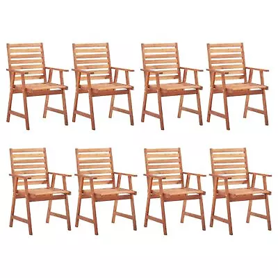 VidaXL Patio Dining Chairs 8 Pcs Solid Acacia Wood • $679.22