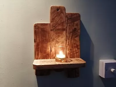 Rustic Reclaimed  Wood  Wall Sconce / Candle  Holder • £12.99
