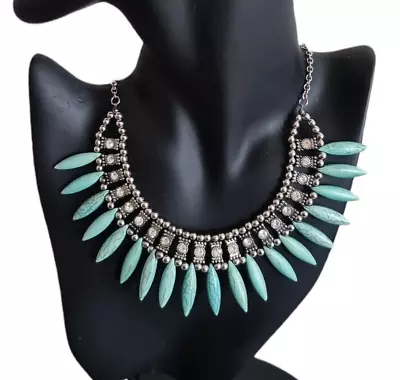 Egyptian Cleopatra Howlite & Crystal Collar Necklace  16  + 3  Extender • £10.99