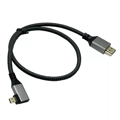 4K Micro HDMI To HDMI Cable Right Angled Micro HDMI Male To Full HDMI Male Braid • $14.99