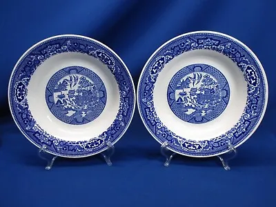 Royal China Willow Ware  Set Of Two9.5 Dia Soup / Salad Bowls • $19.99