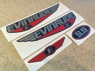 Evinrude 9.9 HP Vintage Outboard Motor Decals Die-Cut Vinyl + FREE Shipping! • $22