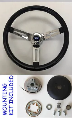 13 1/2  Bronco F100 F150 F250 F350 Grant Black Chrome Spokes Steering Wheel • $112.90