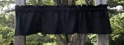 Solid Black Valance RV Camper Kitchen Restaurant Diner Bar Window Curtain Topper • $15.99