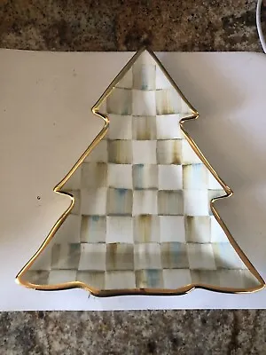 Mackenzie Childs RARE Parchment Check Christmas Tree Tray • $349