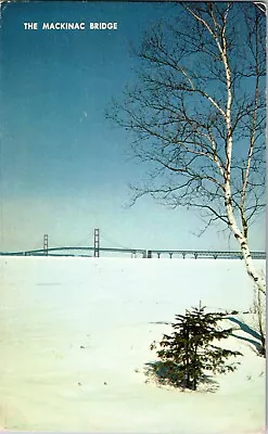 Postcard The Mackinac Bridge In Winter Ice St. Ignace Mackinac City Michigan  • $4.45