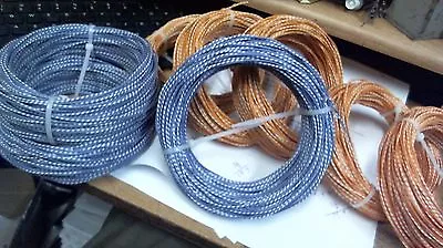 100 Ft Coil Western Electric 22ga Solid Corecloth Covered Tinned PAIR  Blue • $79.95