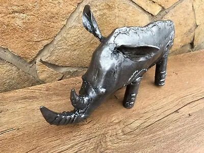 £176.54 • Buy Rhino Rhino Lover Metal Art Axe Viking Gift Men Africa Savannah Desert Animal