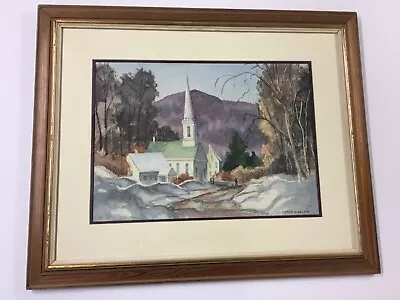 Massachusetts Artist Andrew C. Gallano Landscape Watercolor • $299