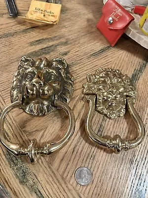 Tilden Thurber Brass Lion Head Door Knockers • $9.50