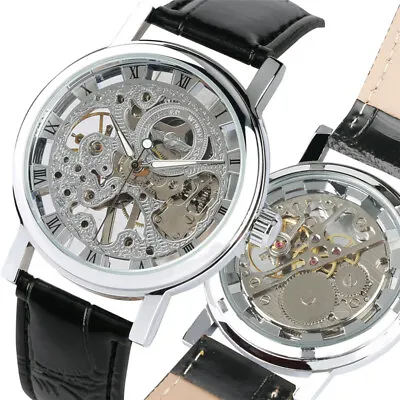 Winner Luxury Casual Men Mechanical Watches Skeleton Hand Wind Dress Wristwatch • $16.43