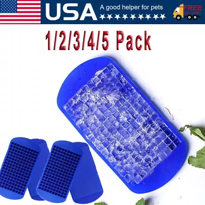 5 Ice Cube Maker Molds 160 Grids Mini Small Trays Silicone Bar Whiskey Cocktails • $17.99