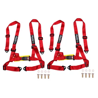 1Pair Red 2in 4-Point JDM Racing Car Harness Universal Seat Belt Safety Strap • $48.88