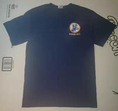 $7.46 • Buy Unique Kansas City Scouts Patch Style Logo T-shirt Size Adult Small Navy Blue