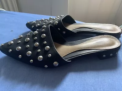 Misguided Black With Silver Studs Shoes Size 6. 39 • £6.99