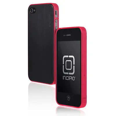 £14.99 • Buy Incipio Le Deux Metal Effect Case/Cover For IPhone 4/4S - Black Back/Pink Bumper