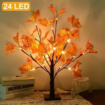 24” Maple Tree LED Table Lights - DIY Home Decor Artificial Fall Thanksgiving US • $10.56