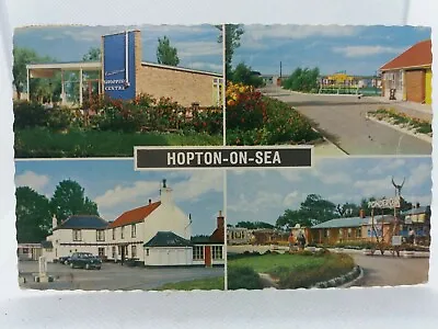 Postcard Hopton On Sea Constitutional Seafields & Ponderosa Holiday Camps 1966 • £11.75