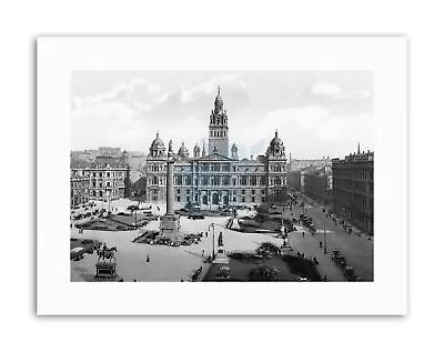 £12.99 • Buy Glasgow George Square Scotland History Old BW Vintage Canvas Art Print