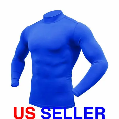 ARMEDES Mens Mock Long-Sleeved T-Shirt Cool Dry Compression Baselayer AR 53 • $15.09