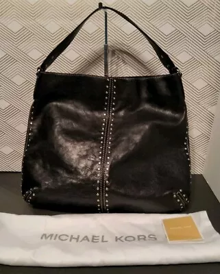 Michael Kors Studded Black Leather Hobo Bag NWOT. Comes With Bag And Instruction • $82