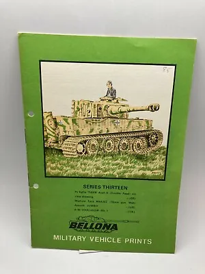 Bellona Military Vehicle Prints Booklet - Number 13 Thirteen - Tiger Jumbo • $12