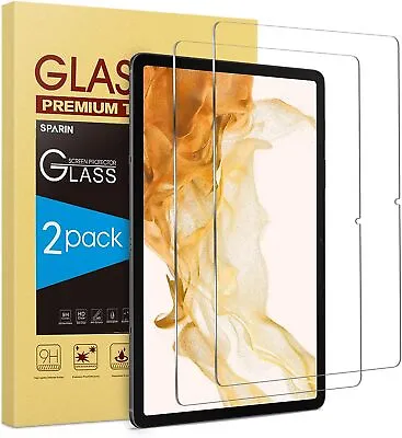 $10.99 • Buy 2x Tempered Glass Screen Protector F Samsung Galaxy Tab S9 S8 Ultra A8 A7 S7+ FE