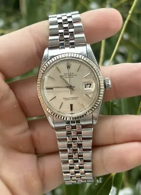 Rolex Datejust 1601 Silver Jubilee Bracelet With Silver Bezel • $3200