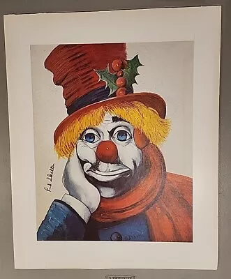Vintage Red Skelton Signed 1972 Holly Clown Canvas Reproduction Autograph • $99