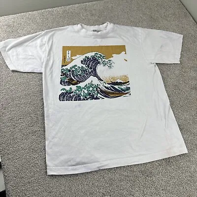 The Great Wave Japan Shine T-Shirt Graphic Medium White Iconic Vintage • $9.77