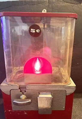 Vintage Peanut Electric 5 Cent Dispenser Machine With Key & Red Blinking Light • $28