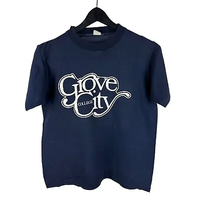 Vintage 70s Velva Sheen Grove City College Single Stitch Thin Shirt Size M • $14.99