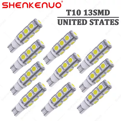 10pcs Super White T10 RV Camper 13-SMD 5050 Car LED Light Bulbs 12V 194 921 912 • $7.79