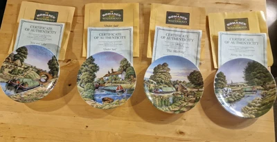 £40 • Buy Set Of 4 Royal Worcester Plates From The Romance Of The Waterways + Cer