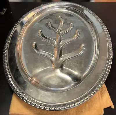 Vintage English Silver MFG Corp Oval Footed Meat Serving Tray Platter • $4.50